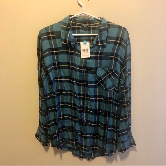 George Plaid Flannel Button Down Shirt